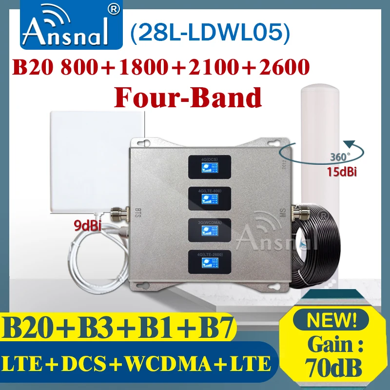 Repeater 4G B20 800 1800 2100 2600 Mhz Four-Band