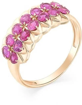 

Master brilliant ring with 14 rubies in red gold