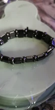 Pulsera magnética elástica de cuentas sencillas, brazalete de cuentas negras, joyería de salud
