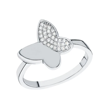 

Silver ring with cubic zirconia sunlight sample 925