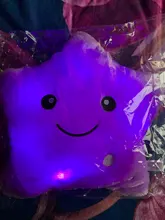 34CM Creative Toy Luminous Pillow Soft Stuffed Plush Glowing Colorful Stars Cushion Led