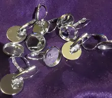 Palanca francesa de 8, 10, 12, 14, 16, 18, 20 y 25mm, pendiente de cabujón, ajuste de pendiente, Base Blanco, camafeo, bandeja para engastes para suministros de joyería