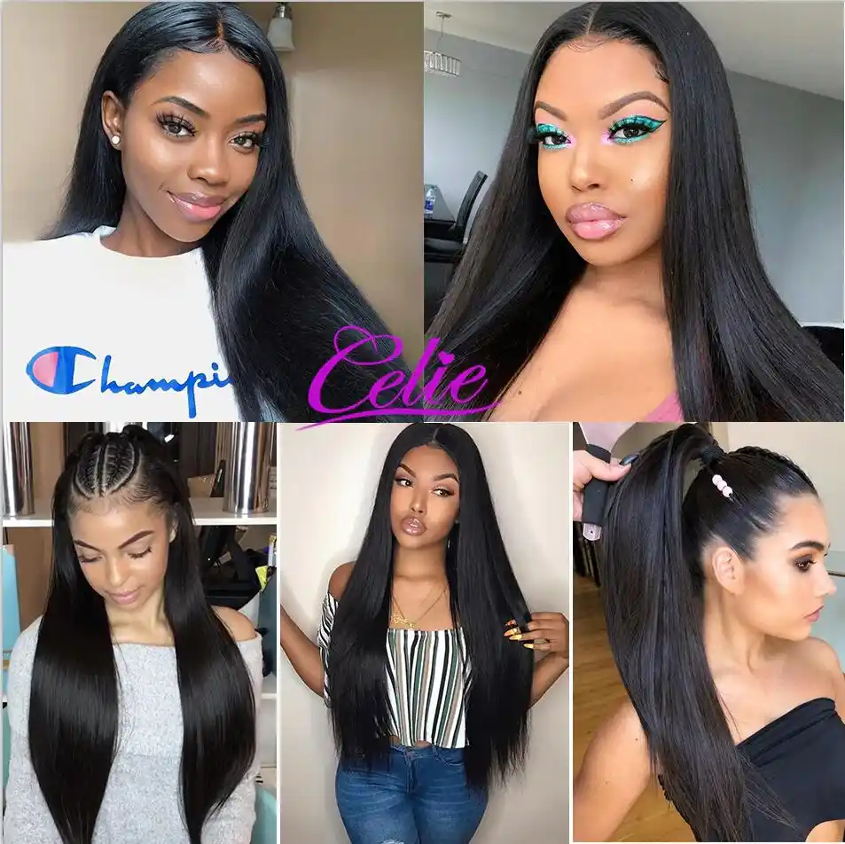 Celie Hair Peruvian Hair Bundles With Closure Straight Hair