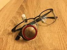 Lupa con Clip para gafas, 10 aumentos, herramienta de reparación de relojes de Color azul y rojo, lupas de lente de aumento, relojeros, herramientas para joyeros, rojo y azul
