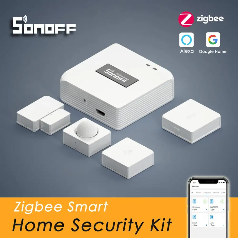 Шлюз SONOFF Zigbee Bridge Hub датчик двери температуры и влажности движения Zigbe SNZB 01 02 03