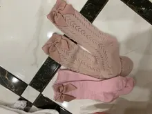 Calcetines con lazo para niñas recién nacidas, medias antideslizantes de algodón de felpa, hasta la rodilla