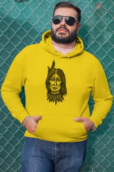 

Angemiel Wear Indian Skull And Crossbones Yellow Men 'S Hooded Sweatshirt