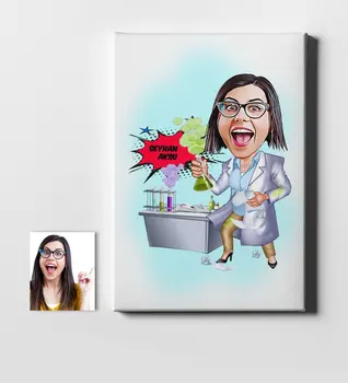 

Personalized Women 'S Chemical Engineer Cartoon Canvas Table (50x70 cm.) 1