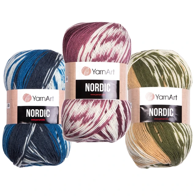 Yarnart Nordic - Multicolor Knitting Yarn Variegated - 663