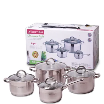 

Set of stainless steel cookware 8 items Kamille, kml-5632s