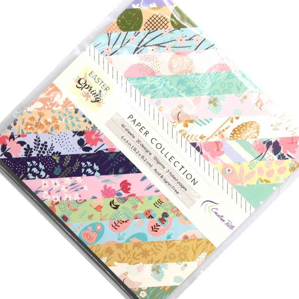 Creative Path Easter Spring 6 Zoll dekoratives Scrapbooking-Papier mit Hasen- und Blumenmotiv, Hintergrundpapier für Journaling und Origami-Bastelarbeiten. – Detail 11