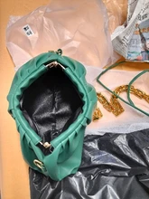 Bolso de mano de día para mujer, cadena dorada gruesa, pinza para masa, bolso de hombro, bolsa de hombro, Baguette plisado, 2021