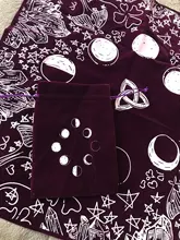Mantel de Tarot de terciopelo con bolsa, adivinación de las fases de la Luna, paño de Altar para enamorados, envío directo