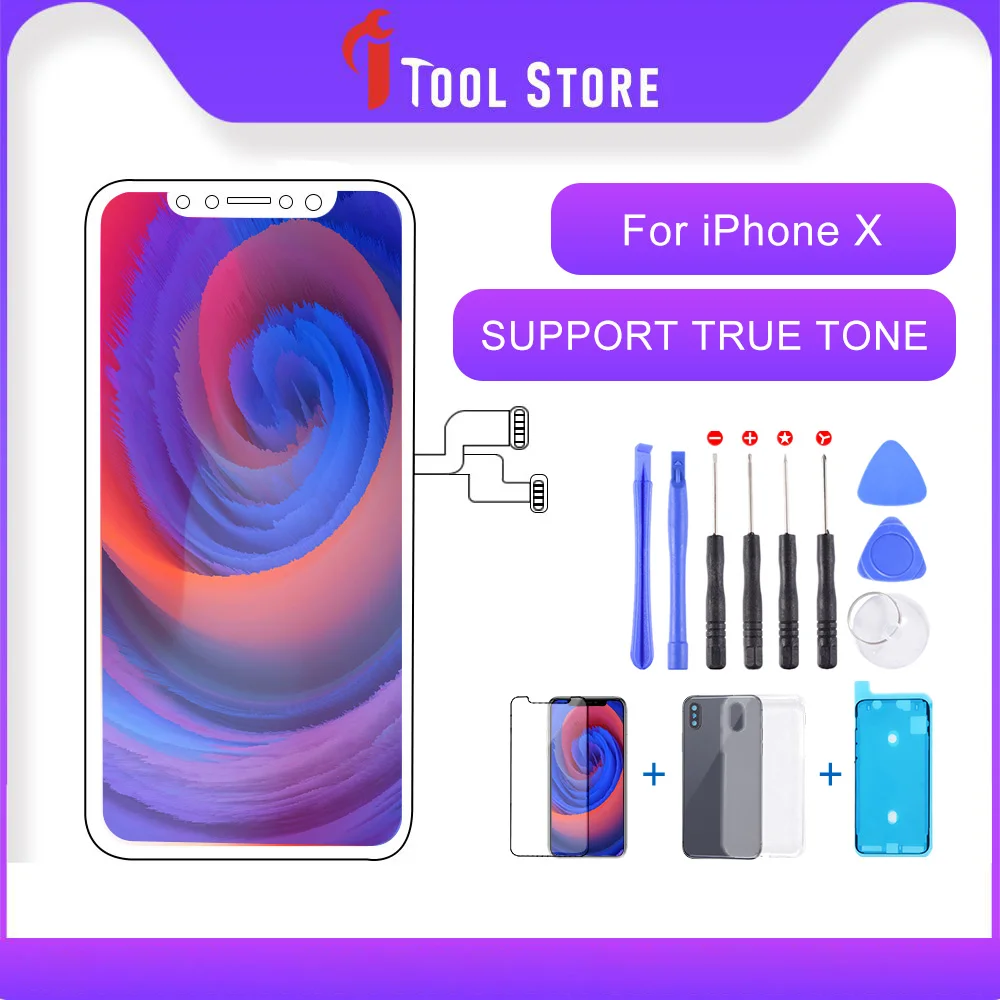 ЖК экран для iPhone X с поддержкой истинного тона 3D сенсорным дигитайзером Force 10