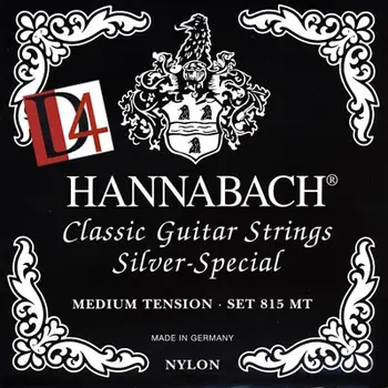 

815mtdurable black silver special string kit for classical guitar, silver, SR/Nat, hannabach