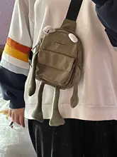 Personalidad niña pequeña bolsa marea de dibujos animados lindo de la rana bolsa de mensajero bolso Unisex bolso de hombro tipo bandolera mujeres bolso