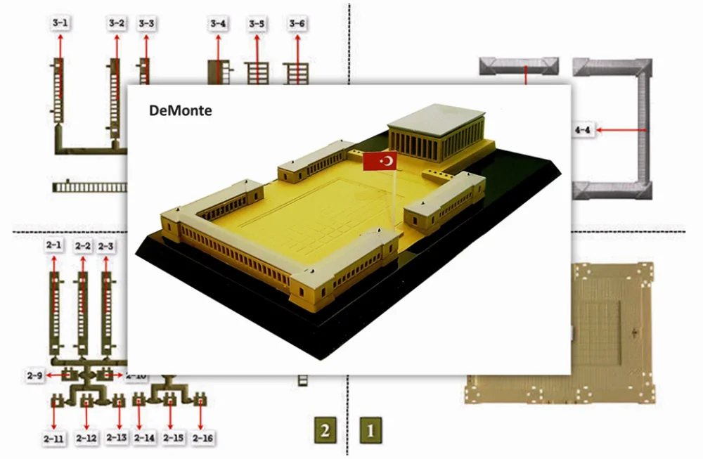 Anitkabir Maketi Models knockdown, Turkey Tomb of Famous Architects 3D Model 33 piece Puzzle Toy Kit Gift Children's Toys