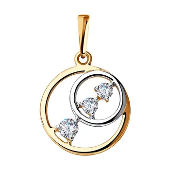 

Sokolov pendant in Gold with cubic zirconia, fashion jewelry, gold, 585, women's male, pendants for neck women