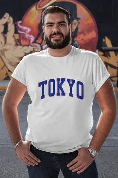 

Angemiel Wear Blue Color Tokyo White Men 'S Cotton Big Size T-Shirt