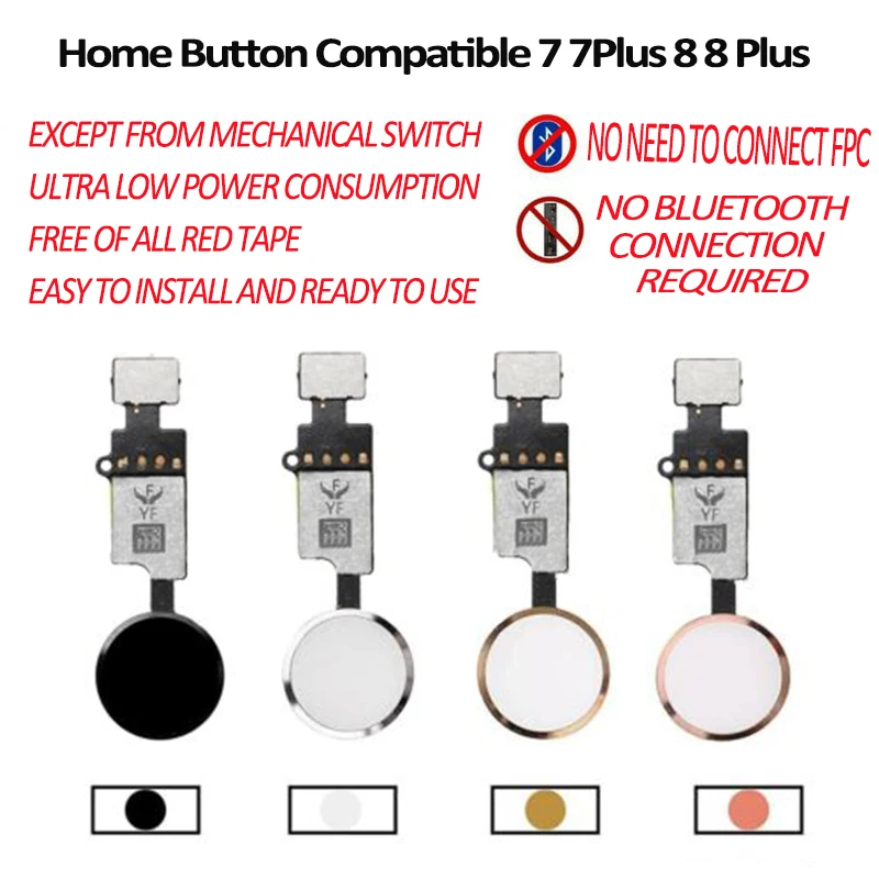 

Home Button For IPhone 7 7Plus 8 8Plus YF Universal Home Button Flex 3rd Return Key Only Back Function No Touch ID No Bluetooth