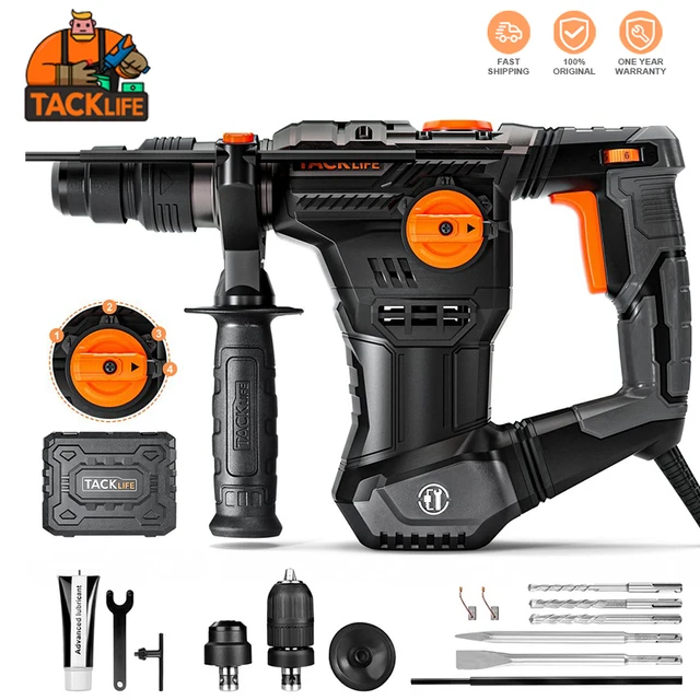 Tacklife 9.5a 1050w Rotary Hammer Drill 