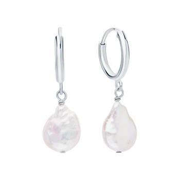 

Silver earrings with pearls cultured sunlight sample 925