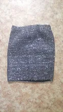 Mini Skirt Short Spring-Tunic Sequin Bodycon Gold Simple Streetwear Party Fashion Pencil