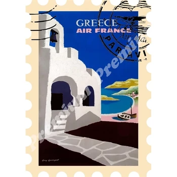 

Greece vinyl souvenir magnet vintage travel poster