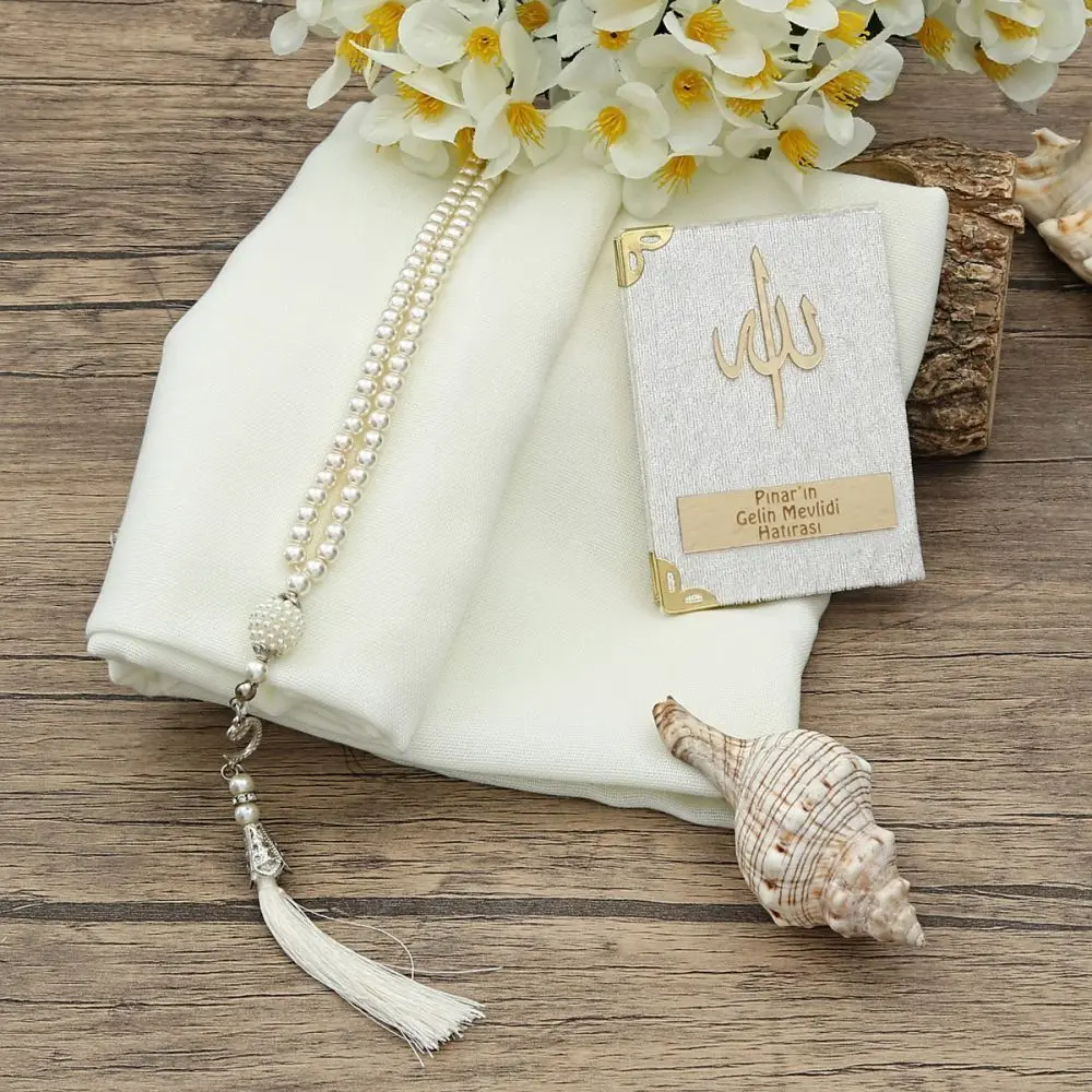 Luxury Muslim Gift Set Velvet Yasin Sharif Islamic Women Shawl Personalized Wholesale Shopping Religious Items Ramadan 2023 Worship Societies Excellent Quality Mevlüt Groups Fashion Decorated Boxed