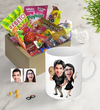 

Personalized Valentine Caricature Of Nostalgic Lezzetler Mug Seti-18