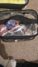 Bolsa de viaje para cosméticos, neceser transparente de PVC con cremallera, 1 Uds.