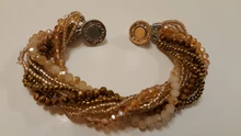 SINLEERY 19CM Fashion Blue Black Brown Gray Crystal Beads Multilayers Wrap Bangle Bracelet