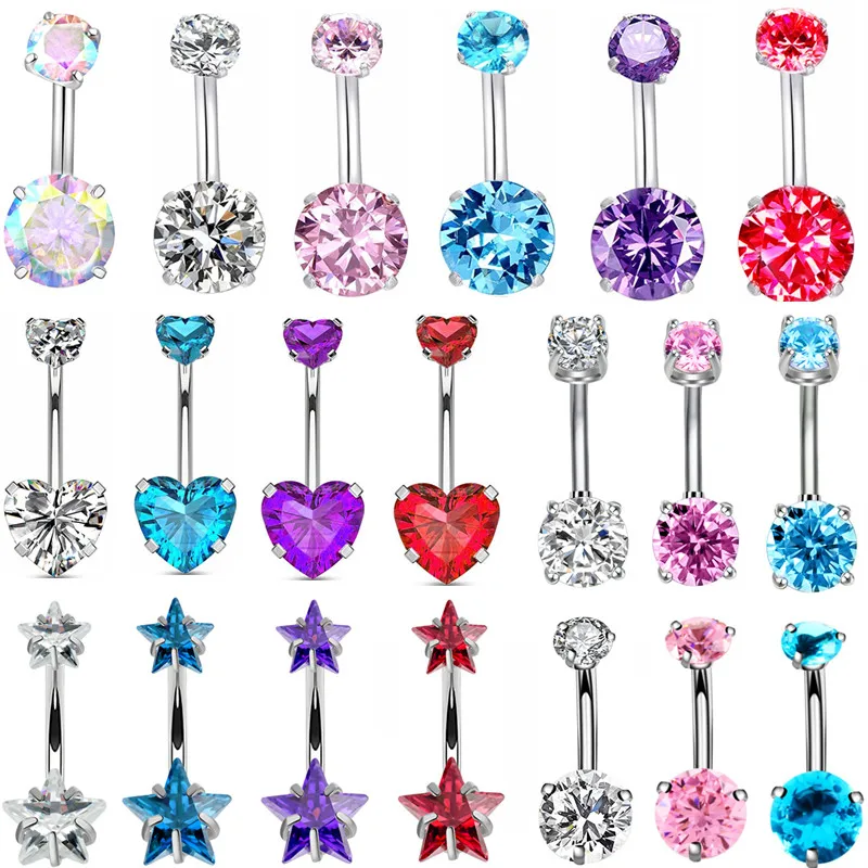 Piercing Jewelry Body Piercing Jewelry 1/2Piece Crystal Belly Button Piercing