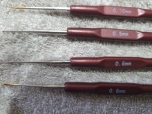 4 unids/lote aguja con gancho de ganchillo, Micro gancho para hacer trenzar rastas, herramientas para el cabello, 0,5 Mm, 0,6 Mm, 0,7 Mm, 0,8 Mm, mango liso