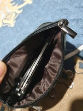 Mini Cartera de piel auténtica con cremallera para hombre y mujer, monedero pequeño y delgado de estilo Vintage