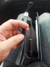 Cartera de lujo Original para hombre, cartera de mano a rayas de negocios, monedero de cuero, Tarjetero con cremallera para teléfono