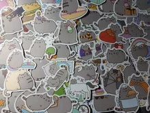 100 unids/pack Kawaii grueso gato diario impermeable decorativo papelería pegatinas artesanales Scrapbooking DIY álbum diario