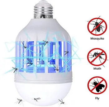 

2 in 1 Mosquito Killer Lamp UV Led Light Electronic Insect & Fly Killer Bug Zapper Light Bulb Anti-Mosquito Repeller