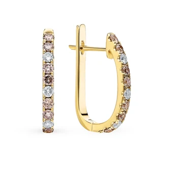 

Gold earrings with diamonds sunlight sample 585