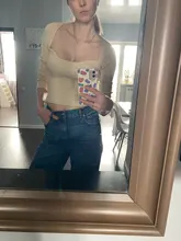 Suéter de punto para mujer, Jersey de manga larga con cuello de corazón, informal, a la moda, ajustado, Tops de punto, novedad de 2021