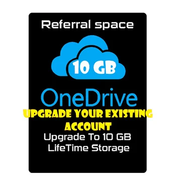 

One Drive Personal Acc Upgrade - 10 GB Referral Capacity Permanent Increased Cloud Storage Worldwide Access Fast Shipping