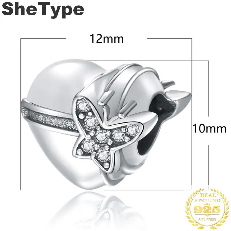 

1.2x1.0cm Heart Shape 2.0g Cubic Zirconia Charm Silver 925 Sterling Silver Gift For Sister Charms Jewelry DIY 2019