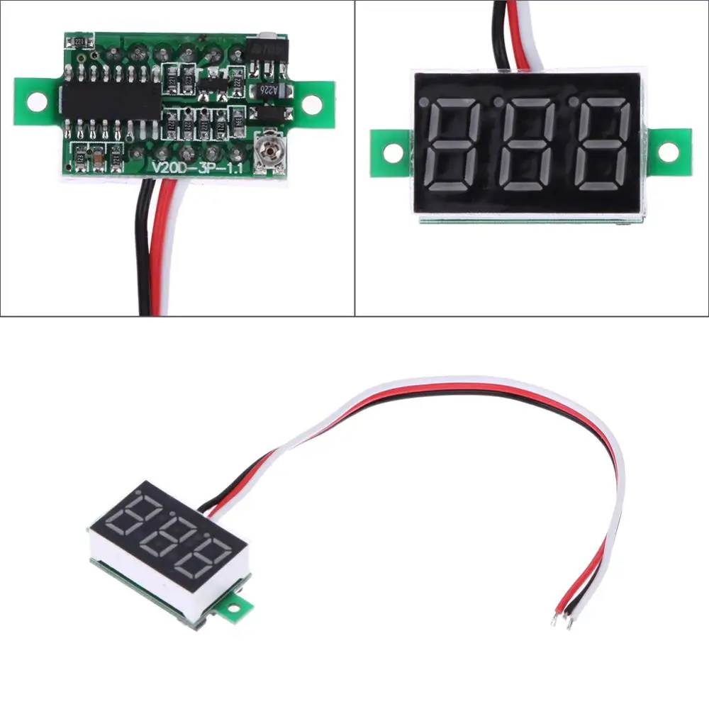 Мини цифровой вольтметр Амперметр DC3.0 30V портативный DC0 100V красный зеленый свет