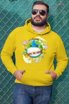

Angemiel Wear Save The Earth Panda Yellow Men 'S Hooded Sweatshirt