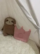 Almohada adaptable a la forma de bebés, reposacabezas antidecoloración en forma de corona, suave, transpirable, para cama de bebé, cojines de almohada de cabeza plana