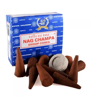 

Nag Champa Incense Cones - SATYA - 12 units - Includes Base