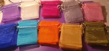 Paquete de joyería Organza, bolsa de regalo de fiesta, boda, cumpleaños y Navidad, 5x7, 7x9, 9x12, 10x15 cm, 100 uds.