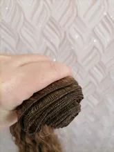 Noble rizado Ombre pelo mechones de cabello sintético Super largo rizado 1 Uds 28 -32 Rubio marrón mechones con extensiones de cabello