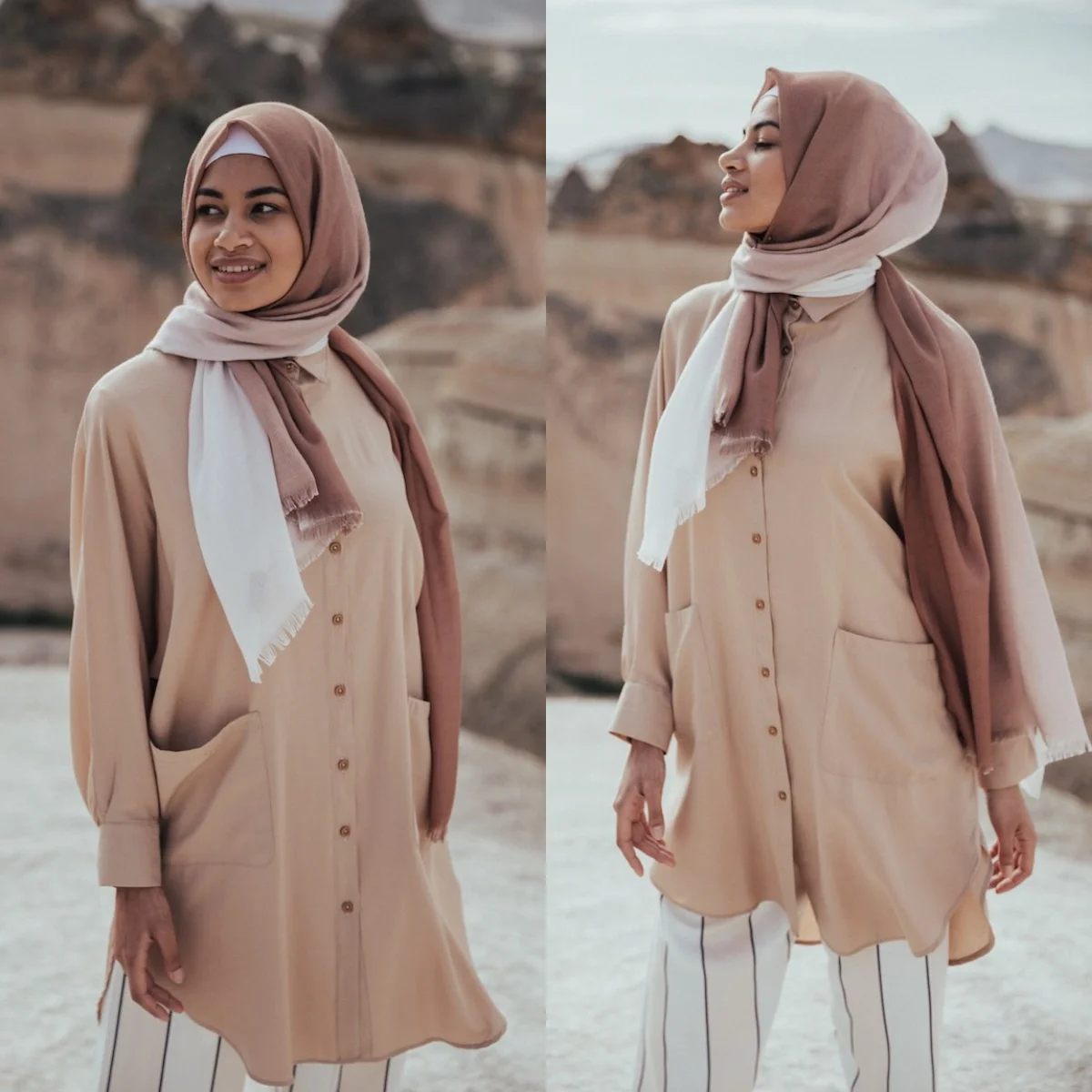Top largo holgado con bolsillos para mujer, Moda musulmana informal Vintage, minivestido, Camisa de algodón de talla grande, Abaya, primavera 2021