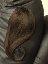 Peluca de cabello humano Remy brasileño con flequillo atado a mano, postizo con REAL BEAUTY en el templo